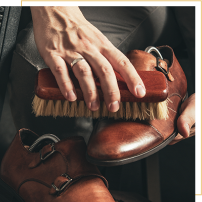 Men's Salon shoe shine barber shop haircuts hat steaming